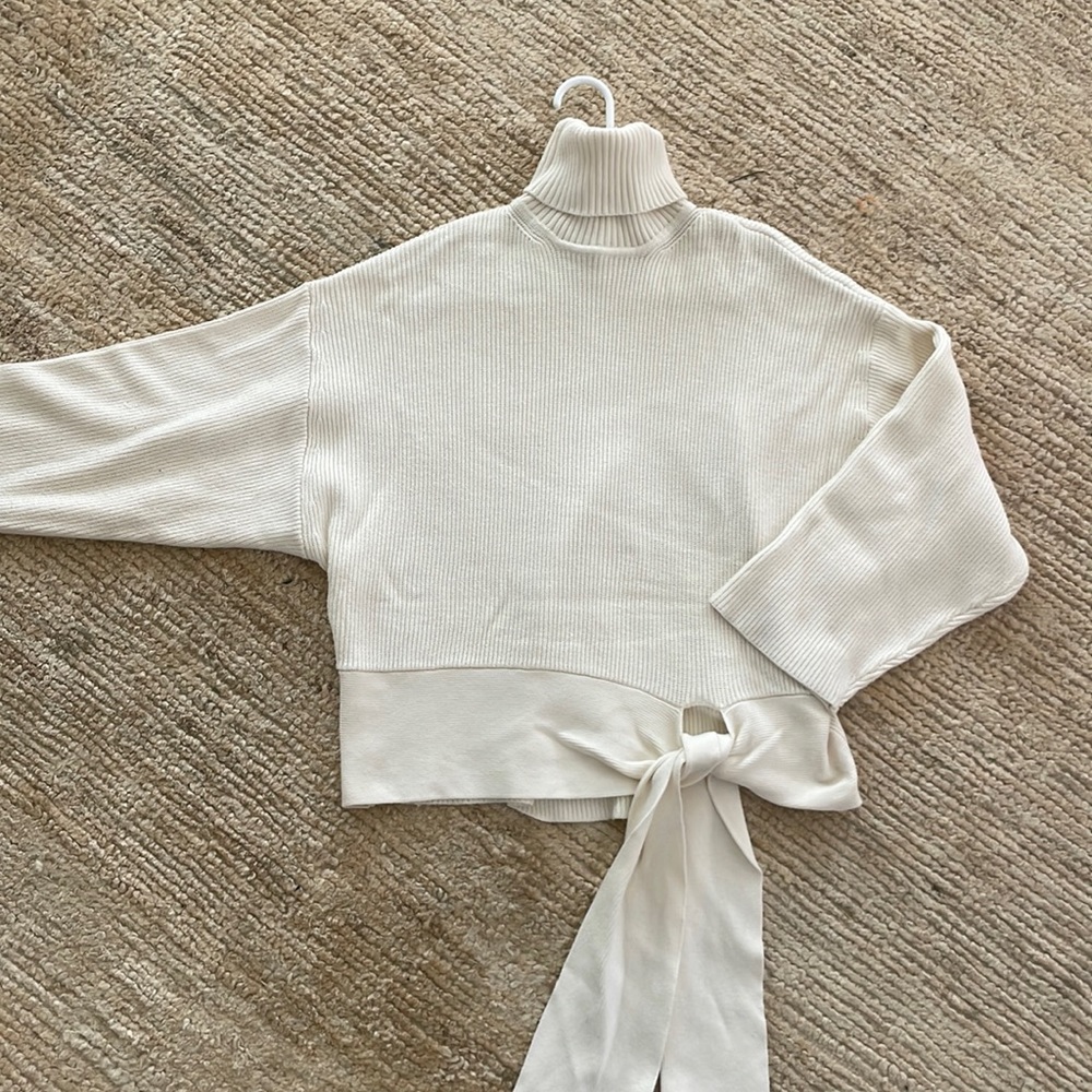 Zara turtleneck sweater with tie